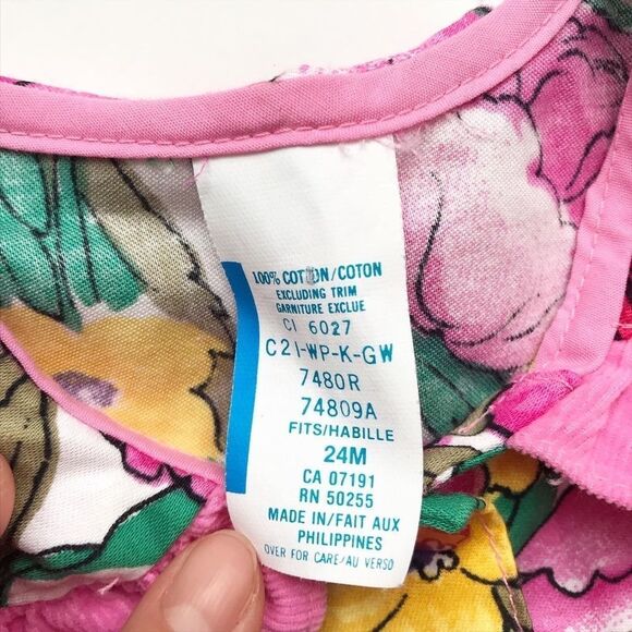 Vintage Floral print ruffle collar  jumpsuit EUC 24 months - Picture 7 of 11